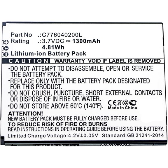 Batteries N Accessories BNA-WB-L8248 Cell Phone Battery - Li-ion, 3.7V, 1300mAh, Ultra High Capacity Battery - Replacement for Blu C776040200L Battery