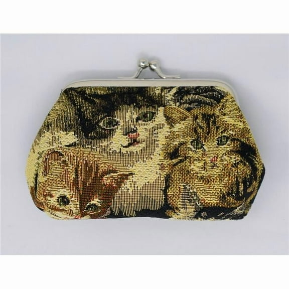 Tapestry Coin Purse with Clasp - Cat