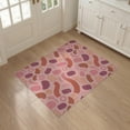 thumbnail image 3 of ODIKA 3'x5' Blush Pink Abstract Washable Throw Rug Modern Graphic Design With Playful Shapes And Retro Flair for Entryway, Kitchen, Mudroom, Stain Resistant, Low Profile, Non-Slip, 3 of 7
