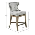 thumbnail image 7 of Upholstered Dining Chair, Modern Counter Stool with Solid Rubber Wood Legs, Swivels 360 Degree Chairs for Home Kitchen Living Room, Light Grey, 7 of 7