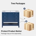 thumbnail image 5 of Kojooin 36" Freestanding Bathroom Cabinet with Undermount Ceramic Sink Bathroom Vanity Set with Cabinet Drawers Shelf for Small Space, Blue, 5 of 10