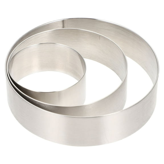 FOMIYES 3pcs Silver Stainless Steel Cake Ring Cookie Maker Molds Baking Tools for Unique Decorating