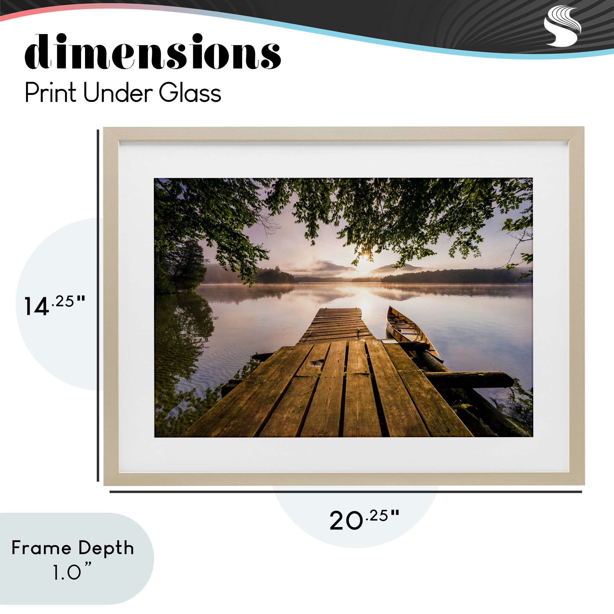 Stupell Industries Misty Morning Light on Lake Birch Framed Print Under Glass, design by Jonathan Zaharek