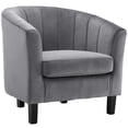thumbnail image 5 of Modway Prospect Channel Tufted Performance Velvet Loveseat and Armchair Set in Gray, 5 of 6