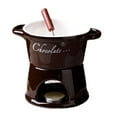 thumbnail image 1 of Ceramic Fondue Cup Warmer Set with Fork for Melting Chocolate Cheese Caramel for Family Dinners and, 1 of 4