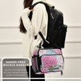 thumbnail image 6 of Insulated Lunch Bag 6L Leak-Proof Lunch Box with Shoulder Strap Multiple Pockets Lunch Tote Pink Peony Pattern, 6 of 9