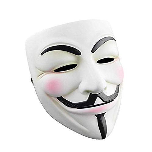 V FOR VENDETTA WHITE MASK HALLOWEEN FANCY DRESS PROTECTION ANONYMOUS GUY FAWKES 
