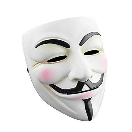 Halloween Masks V for Vendetta Mask, Anonymous/Guy Fawkes for Halloween Costume, white