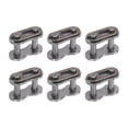 thumbnail image 1 of Uxcell 6Pack #40 Conector de enlace de rodillo de cadena, enlaces divididos de acero al carbono de 1/2" de paso para cadena 08A, 1 of 6