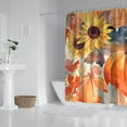 thumbnail image 2 of Happy Thanksgiving Fall Shower Curtains,Reusable Show Curtain with Hooks Vintage Polyester Fabric Curtains for Thanksgiving Day Fall Party Home Decor, 2 of 5