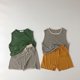 thumbnail image 3 of Ropa de verano para niños, chaleco y pantalones cortos a rayas de punto fino, traje informal para niños y niñas, conjuntos de camisetas sin mangas, traje para chico 2 uds., 3 of 6