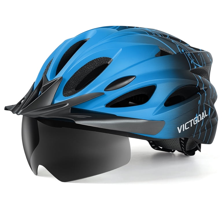 VICTGOAL Bike Helmet with Goggles, Visor & LED Light photo 1