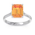 thumbnail image 2 of 2.50 Carat Emerald Cut Citrine Gemstone Trendy Bridal Ring for Ladies Solid 14K White Gold Size 7.5 by Diamond-Capitals, 2 of 8