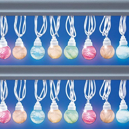 Pastel Tinsel Globe String Lights
