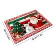 thumbnail image 3 of Alfombra navideña de punto para baño | Fibra de poliéster absorbente | Diseño navideño multicolor con Papá Noel, muñeco de nieve y reno | Alfombra antideslizante para puerta de entrada | Decoración, 3 of 6