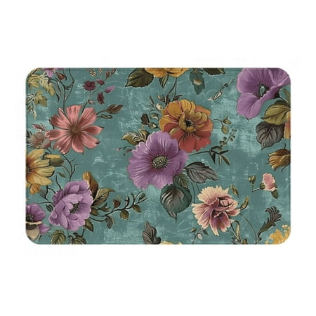 

Floral Pattern Flannel absorbent ultra soft and non slip bathroom carpet suitable for bathroom and kitchen floor carpets