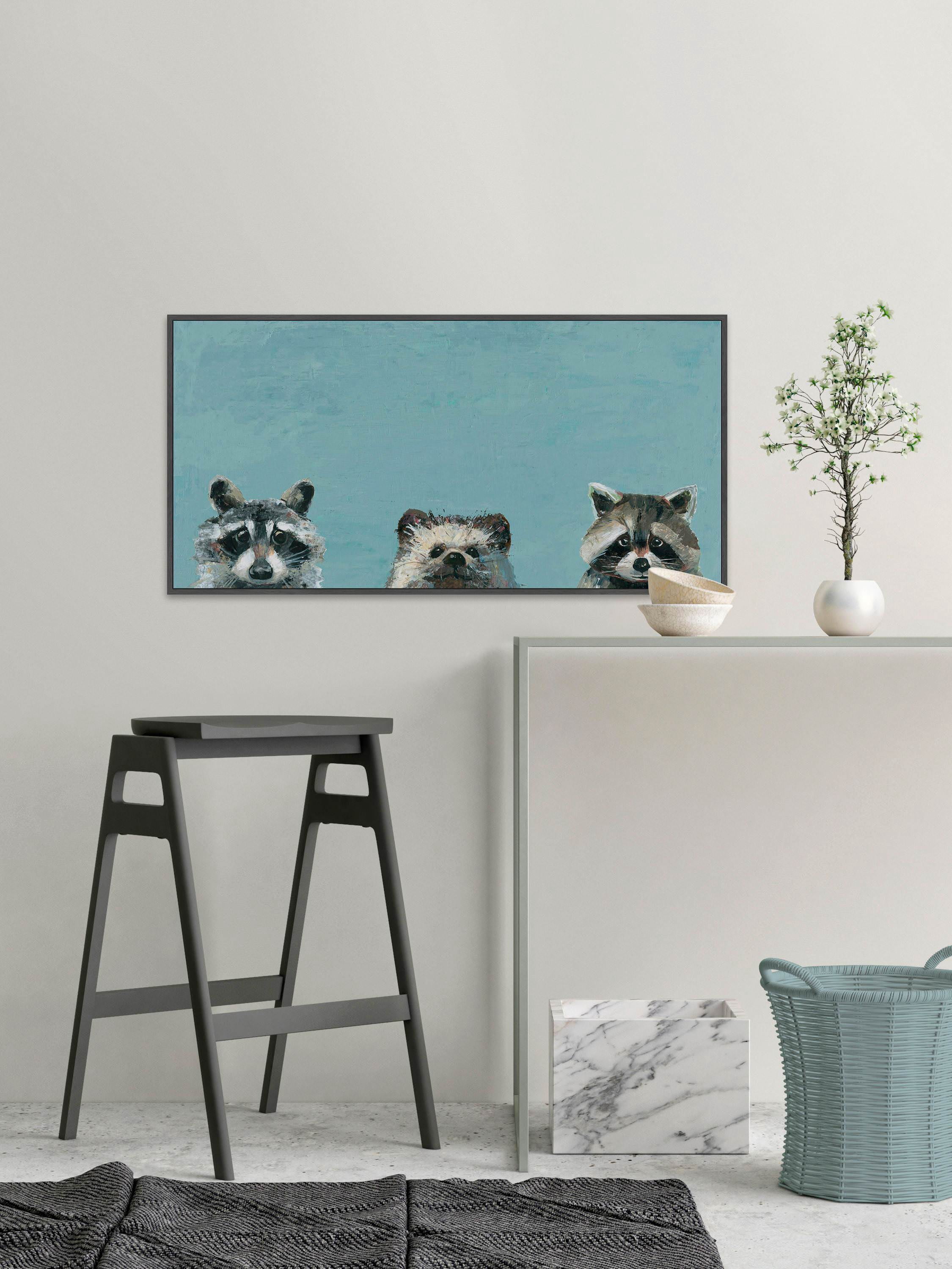Three Cuties Floater Framed Painting Print on Canvas