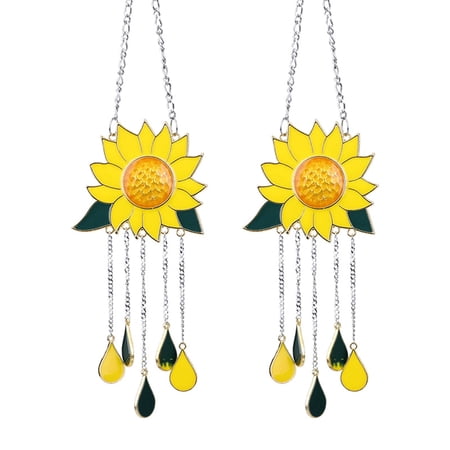 Sinhoon Sunflowers Wind Chimes for Outside  Metal Sunflowers Window Hanging Decorations  Indoor Outdoor Hanging Pendant for Garden Home Decor