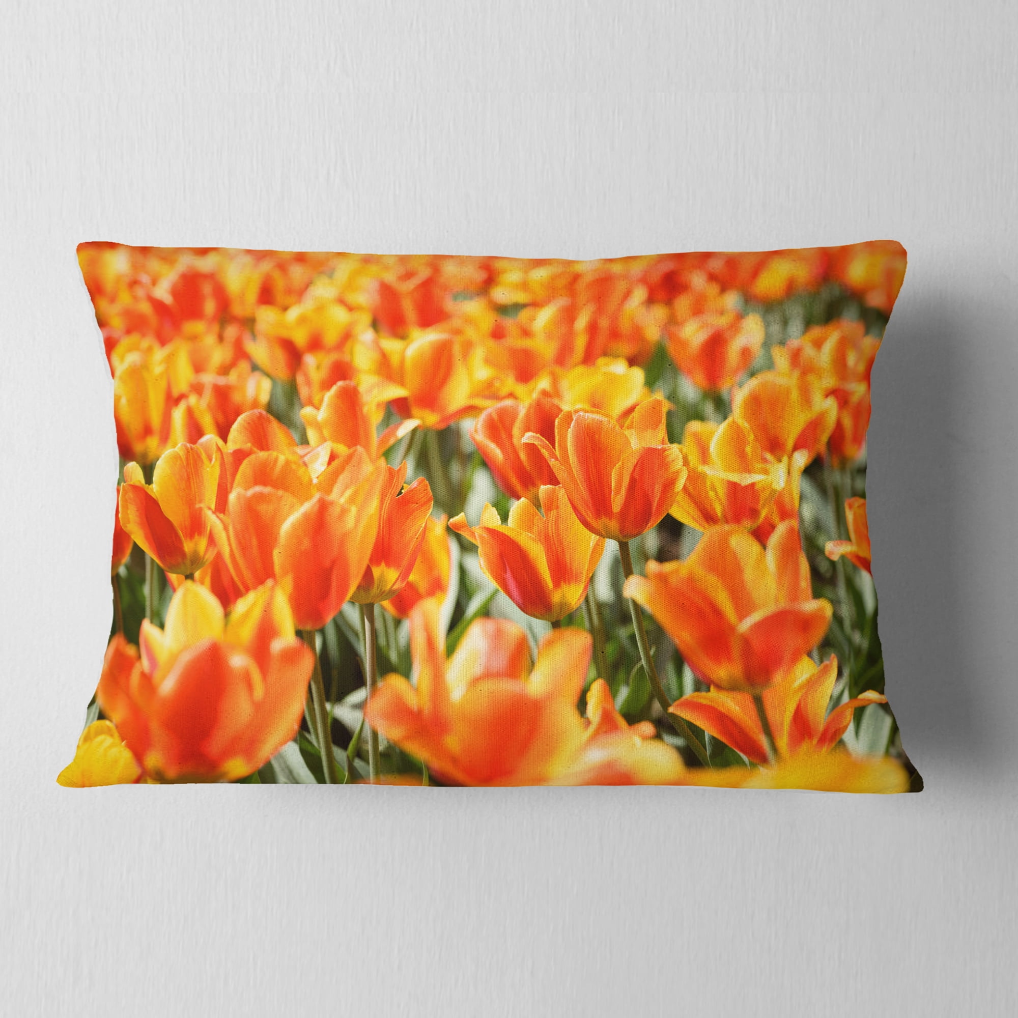 Designart 12" x 20" Green Polyester Throw Pillow