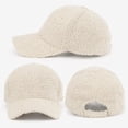 thumbnail image 2 of Gorras de béisbol de invierno cálidas, gorra de hip hop de lana sintética de cordero para hombres y mujeres, 2 of 3