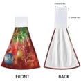 thumbnail image 4 of SKYSONIC 2 PCS Pine Branches Shiny Balls Red Hand Towels with Hanging Loop for Bathroom and Kitchen, Hanging Band Towel - Kitchen Dish Cloth and Bathroom Hand Towels Set , 12"x17", 4 of 6