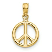 14K Polished Peace Symbol Pendant