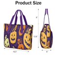 thumbnail image 3 of Tote Bag for Women - Purple Halloween Jack Lanterns Shoulder Bag - Large Utility Work Duffle Bag with Zipper Handbag for Travel, Work, Sprots, 3 of 5