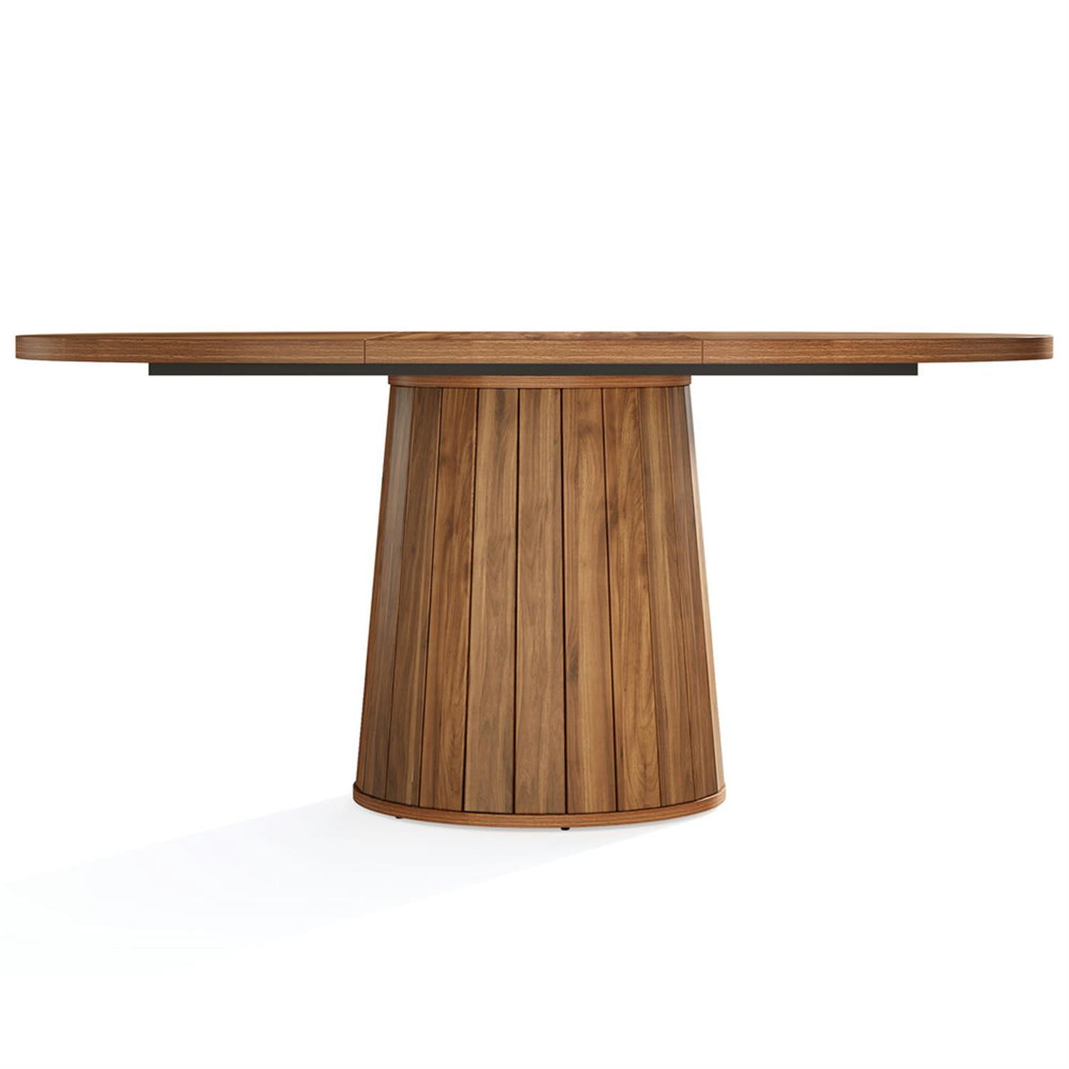 Demi Bonn 55" Wood Oval Conference Room Tables, Modern Duty Study Writing Gaming Table for Home Office, Small Meeting Room Table, Brown