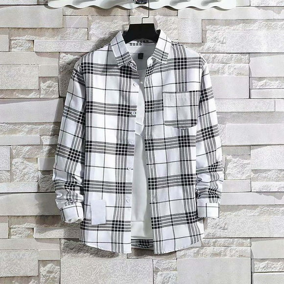 White Van Heusen Dress Shirts For Men, Polyester Mens Tshirts, Dress Shirts For Men Slim Fit, Mens Casual Fall Shirt Lapel Button Long Sleeve Shirt Tops Men's Cardigan