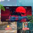 thumbnail image 5 of 1 Pcs 2D Flat License Plate Covers & Frames, Black Unicorn For Decorative Front, Waterproof For Decoration Aluminum License Plate Covers & Frames Cover For Men Women, 12" X 6", 5 of 7