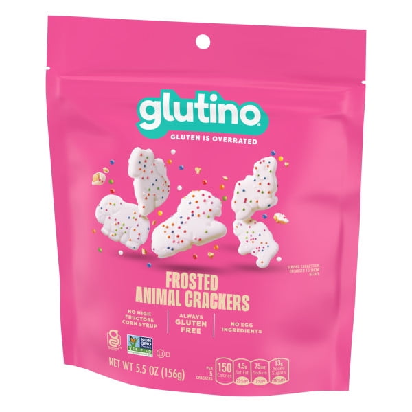 Glutino Gluten Free Frosted Animal Crackers, Gluten Free Snacks, 5.5 oz