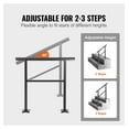 thumbnail image 4 of Outdoor Handrail 36 x 35", Aluminum Stair Handrail 165LBS, Fits 2-3 Steps - Adjustable Stair Railing for Porch, Garden, Deck - with Screw Kit, 4 of 7
