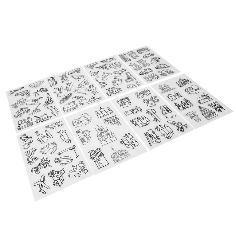 Fugacal Shrinky Dink Paper,Shrinky Art Paper,8Pcs Heat Shrink Sheet Boys  Girls Pattern Translucent Wide Application Shrinky Art Paper for DIY Crafts