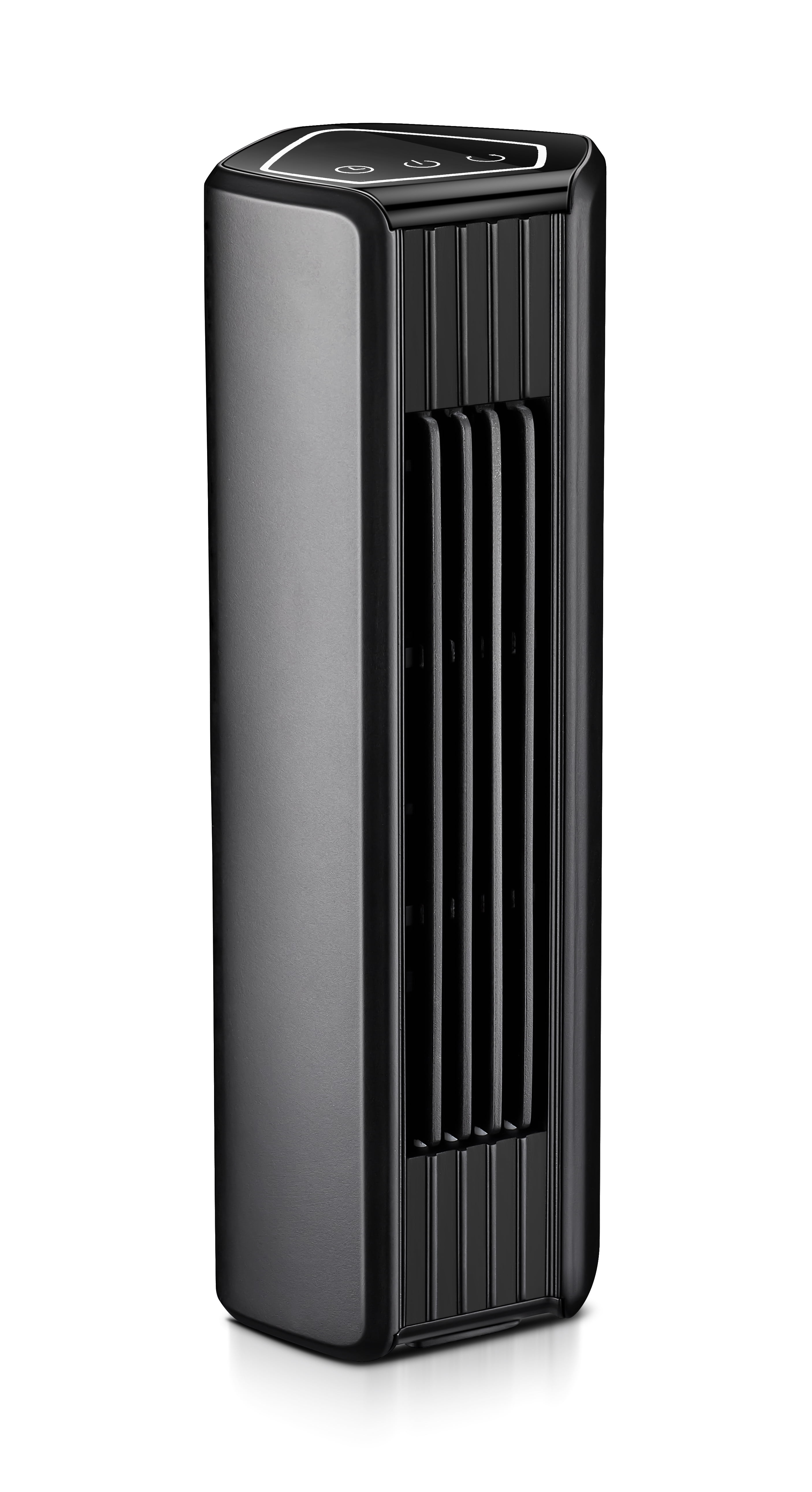 Mainstays Mini 12" Tower Fan with Oscillation and Timer, 3 Speeds, Personal Table Fan in vertical or horizontal use