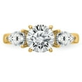 thumbnail image 5 of 14k Yellow Gold Three Stone Engagement Ring Moissanite Size 7.5 (1.42 cttw.), 5 of 8