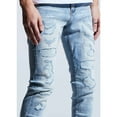 thumbnail image 7 of Crysp Denim Men's Distressed Rip & Repair Stonewashed Skinny Fit Stretch Jeans (28, Light Blue), 7 of 7