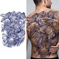 thumbnail image 3 of Art Tattoo Sticker 5/6/9/15/17/24 Piezas Impermeable Full Back Cove Dragon Tatuaje Semipermanente Rojo, 3 of 9