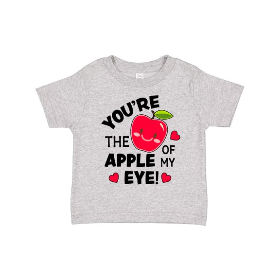 Inktastic Youre the Apple of My Eye Valentine Pun with Cute Apple Boys or Girls Toddler T-Shirt