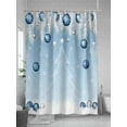 thumbnail image 5 of Blue Ombre Christmas Tree Shower Curtain Set, Waterproof Shower Curtains for Bathroom, Xmas Balls Pine Needles Snowflake Washable Fabric Cloth Bath Curtain for Bathtub with Hooks 54x78 Inches, 5 of 6