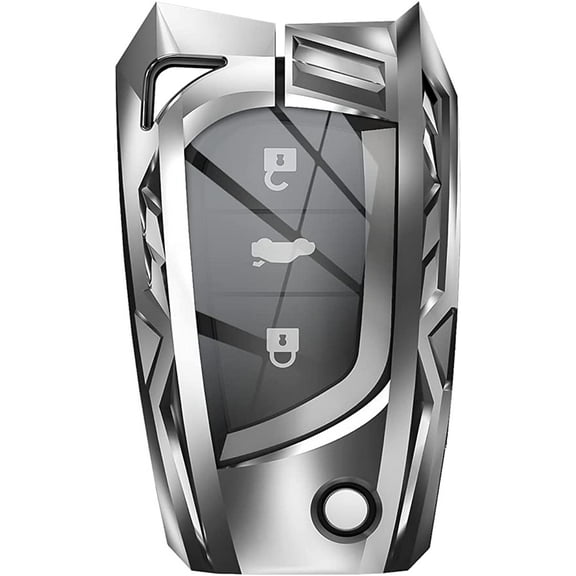 For Toyota Flip Key Fob Cover Metal Key Case Compatible with Fortuner tundra Camry RAV4 Highlander Corolla with Keychain