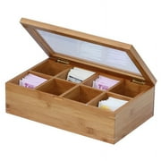 Oceanstar Bamboo Tea Box, Natural, 12 in. L x 7.5 in. W x 3.8 in. H, TB1323