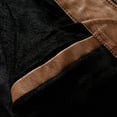 thumbnail image 4 of Somuwie Men's Motorcycle Leather Jacket PU Leather Stand Collar Knitted Hooded Zipper Jacket, 4 of 5