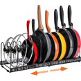 thumbnail image 1 of Organizador expandible para ollas y sartenes, organizador para utensilios de cocina y repostería, encimeras y gabinetes con 10 compartimentos., 1 of 8