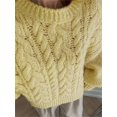 thumbnail image 3 of SUNSIOM Women's Cable Knit Sweaters Long Sleeve Round Neck Solid Color Pullovers Knit Tops, 3 of 6