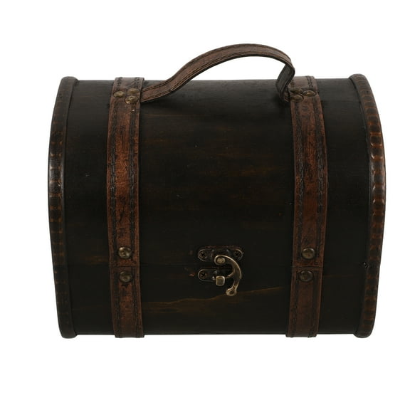 MLINS Vintage Storage Box LED Bearer Steampunk Treasure Chest Black