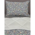 thumbnail image 3 of Botanical Comforter & Sham Bedding Set, Garden Blossoms with Flowers, 3 pcs Duvet Set Microfiber Filling Quilt, 5 Sizes, Purpleblue Mint Green, by Ambesonne, 3 of 4