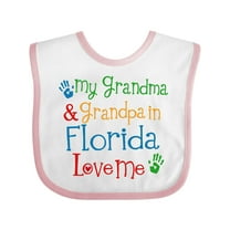 Inktastic Florida Grandma Grandpa Loves Me Boys or Girls Baby Bib