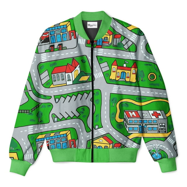 Toy Car Mat Graphic Zip-Up Jacket | Unisex, Up to 4XL