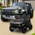 thumbnail image 4 of 24V 2 Seater Ride on Toy Car, Licensed Ford Bronco Raptor Ride on Trucks with Remote Control, Bluetooth Music Player, Spring Suspension, 24v Ride on Toys for Big Kids Boys Girls Ages 3-8, Black, 4 of 11