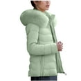 thumbnail image 5 of Sakmal Quilted Jackets for Women Warm Puffer Hooded Plus Size Down Jackets Parka Overcoat Long Green Waterproof Coats for Women, 5 of 9